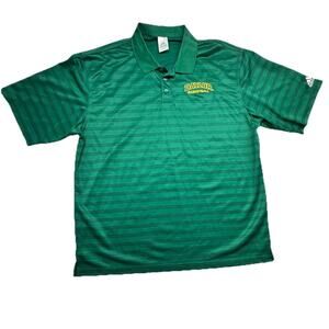 Adidas Baylor Basketball Polo Shirt XL Green Stripe Baylor University